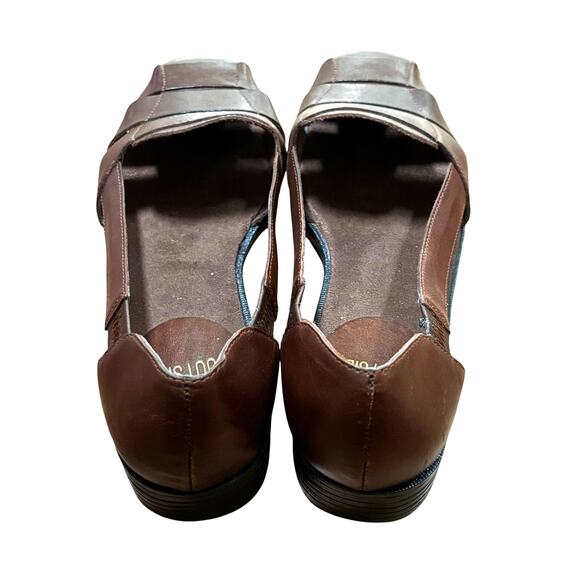 Mootsies Tootsies brown woven leather flats slip on casual shoes US size 10M - Picture 7 of 9